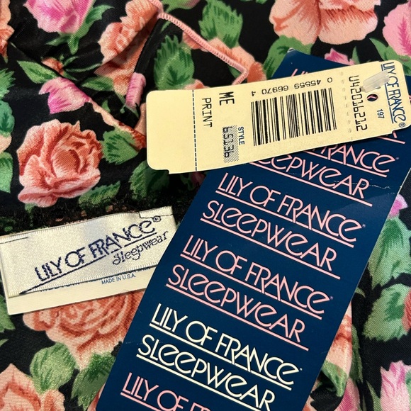 VTG Lily of France Babydoll Nightie Women Floral lace bodysuit MED NWT - Picture 3 of 5